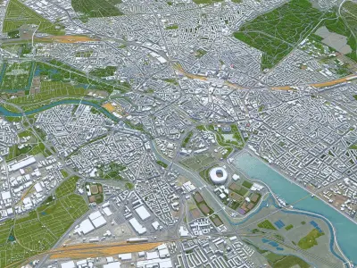 Hanover City Germany Low-poly 3D model