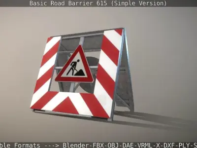 Basic Road Barrier 615 - Simple Version Low-poly 3D model