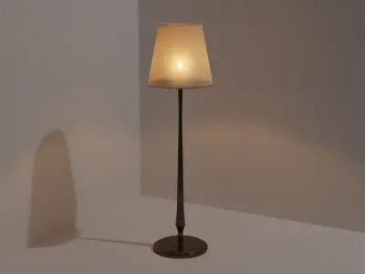 Floor Lamp With Shade Modified With Prodecurals in Blender Free 3D model