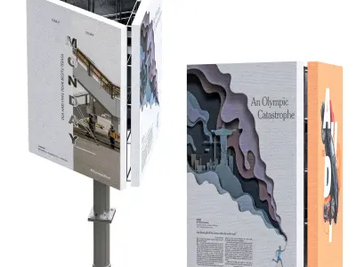 Street and Road Billboard Set 02 Low-poly 3D model