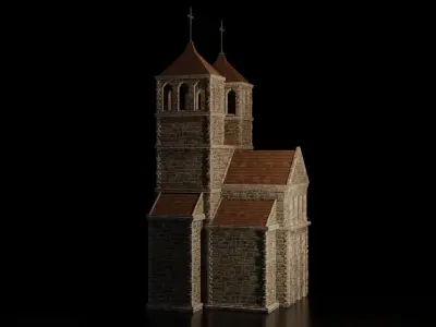 church medieval Low-poly 3D model