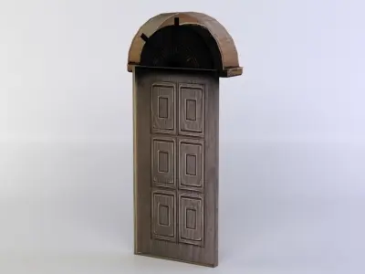 Door wooden floor lamp Low-poly 3D model