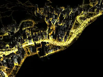 Night HongKong HK China 3D model