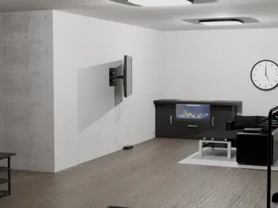 Modern Black White Room 3D model