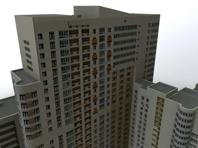 Moscow House Building01 Low-poly 3D model