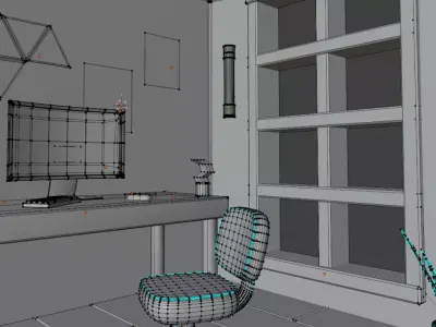 Low Poly Interior Room Low-poly 3D model