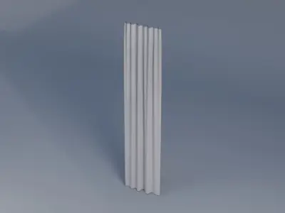 Curtains Low-poly 3D model 2