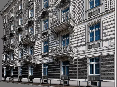 Old building in an eclectic style 3D model