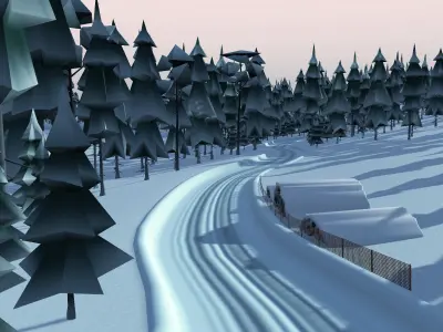 Cartoon Rally Track Sweden Low-poly 3D model