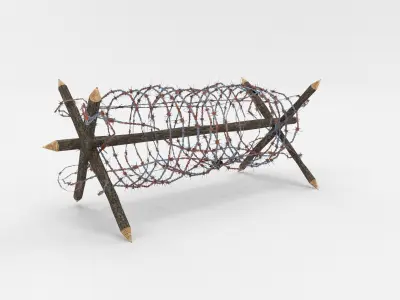 Lowpoly Barb Wire Obstacle Low-poly 3D model purchase