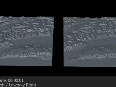 Terrain 1 Mountains Low-poly 3D model