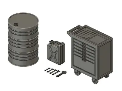 1-144 Scale Gunpla Diorama Barrel Tool Canister 3D print model