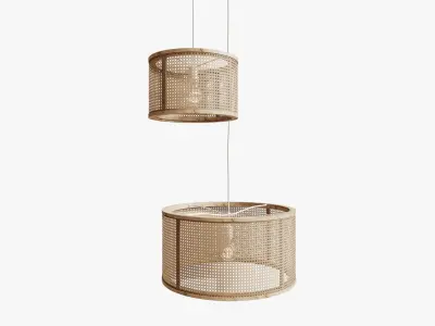 Kira And Kira Rattan And Pine Pendants 3D model