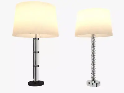 Vaughan - Deco Glass Column Table Lamps 3D model