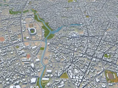 Niamey Niger 30km Low-poly 3D model