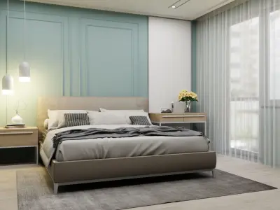 Interior Bedroom design scene 18 3D model
