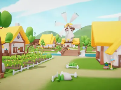 Gleamshire - Fantasy Low Poly Village 3D Pack Low-poly 3D model