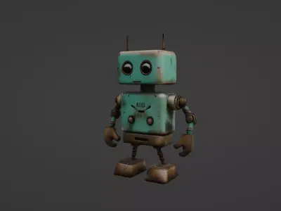 Retro Futuristic Robot 3D Model 3D model
