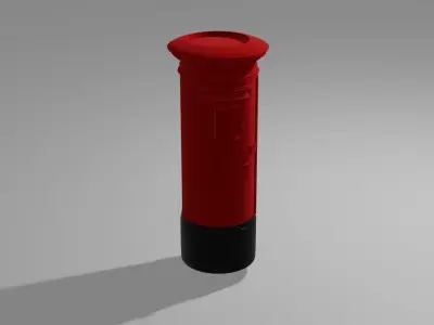  British Red Post Box 3D model 3D model