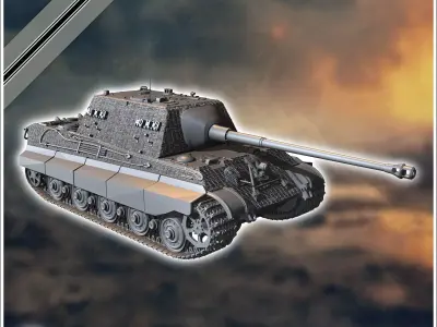 Jagdpanzer VI Jagdtiger 88mm Pak 433 - Germany Eastern Western F 3D print model V1