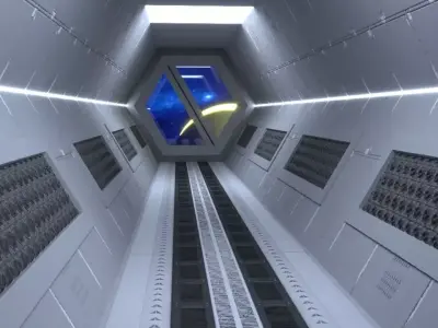 Sci-Fi Space Hall 3D model
