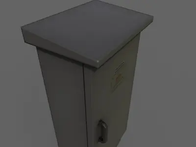 PBR Electric Box Black V5 Low-poly 3D model