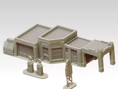 Metropolis Gas Station 3D print model
