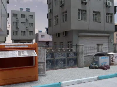 Street city scene 3d model 3D model