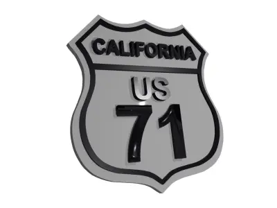 Sign California US 17 3D model