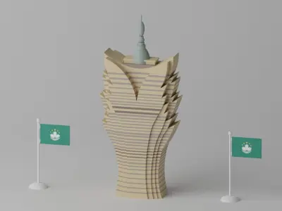 Macau Hotel Grand Lisboa 3D model