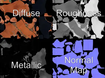 Wild Spirit  D Character Model with Tribal Tattoo and Leopard... Low-poly 3D model