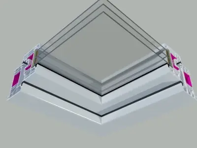 Window frame with two windows 3D model