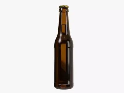 Beer bottle brown 03 3D model