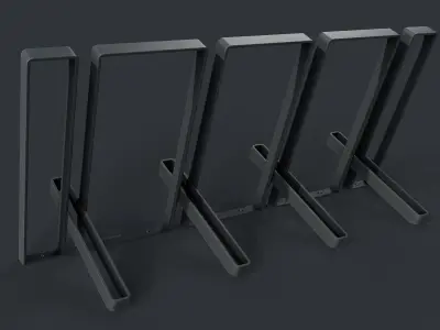 Bike Rack 12 PBR Game Ready Low-poly 3D model