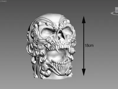 Robot Skull Headphone Stand 3D print model purchase