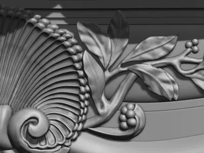 Louis XV style classical fireplace 3D model