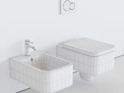 Scarabeo Ceramiche Next art 8301 art 8302 Wall-hung WC Low-poly 3D model