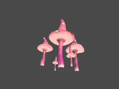 Fantasy Mushroom G03 Red - Scene Backdrop Design Low-poly 3D model