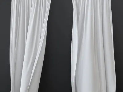 Wind Curtain Draped Fabric Archviz 3D Model 3D model  4 3D model