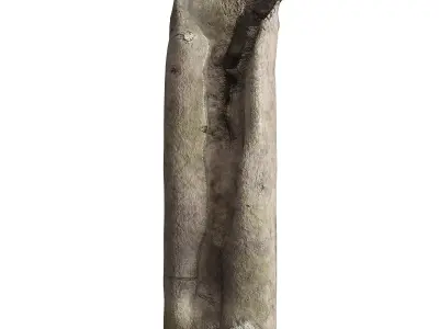 Wild Flower Bouquet Raw Stone Vase 3D model