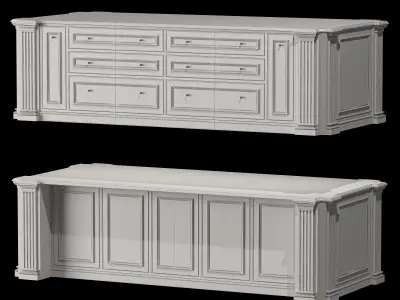 blk wood classical kitchen art 004 3D model