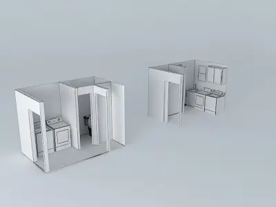 Bath Laundry Area Free 3D model