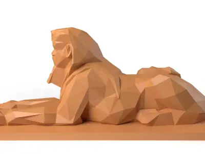 Human Sphinx Low Poligonal Low-poly 3D model