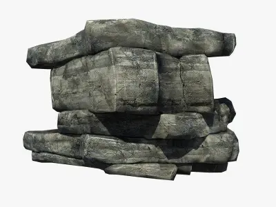Rocky Cliff Low-poly 3D model