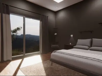 Unity HDRP Bedroom Free low-poly 3D model