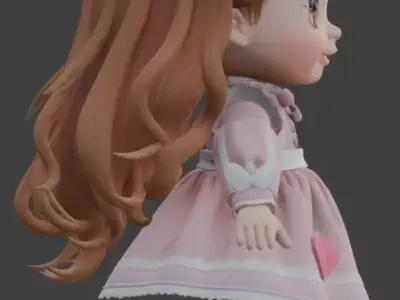 Romantic Valentine s Toy Doll 3D model