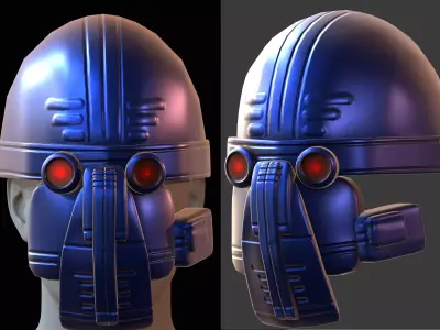 Gas mask helmet 3d model scifi Low-poly  Low-poly 3D model 372
