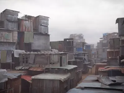 Shantytown modules Informal Settlement  assets Low-poly 3D model