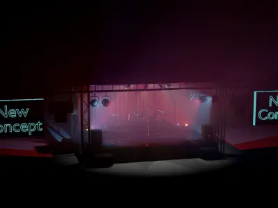 Band stage Free low-poly 3D model