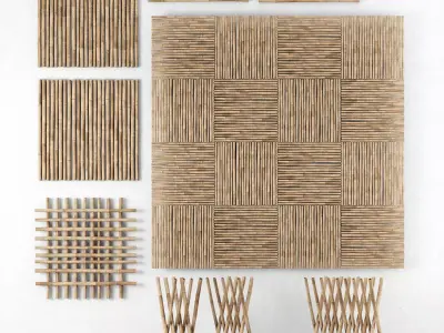 Decor of bamboo collection 3D model